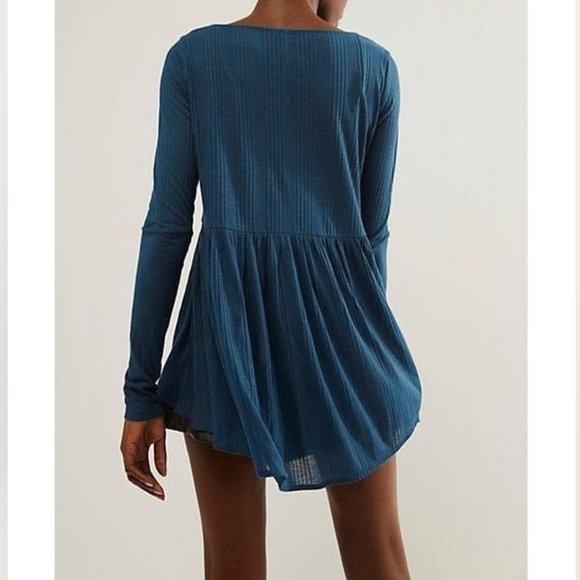 🌴 NWOT, "free people," "Pretty, please lace tunic top/dress 💙💚 - Picture 9 of 16